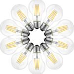 Vintage E27 Edison Bulbs LED Light Bulbs 40W Equivalent, 2700K Warm White, Antique Clear Glass Decorative Bulbs, A60 4W LED Filament Bulbs, Pack of 10(Yellow Light)