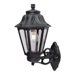 Fumagalli Outdoor Wall and Post Light, Black&White Classic Lantern Style, (1-BLACK)