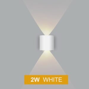 Modern Outdoor Aluminium Wall Light,AC 85-265V, IP65 Waterproof Up and Down Wall Lights for Living Room, Bedroom, Patio, Garden (1-WHITE-2W)