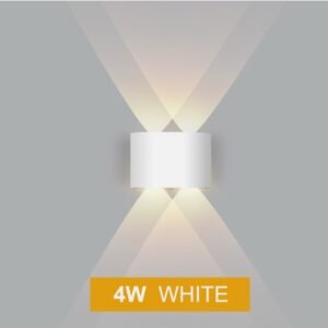 Modern Outdoor Aluminium Wall Light,AC 85-265V, IP65 Waterproof Up and Down Wall Lights for Living Room, Bedroom, Patio, Garden (2-WHITE-4W)