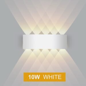Modern Outdoor Aluminium Wall Light,AC 85-265V, IP65 Waterproof Up and Down Wall Lights for Living Room, Bedroom, Patio, Garden (5-WHITE-10W)
