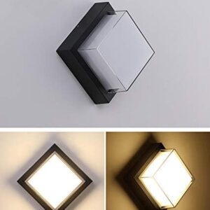 Waterproof Acrylic LED Outdoor Up and Down Square Wall Light (Warm White) - Image 3
