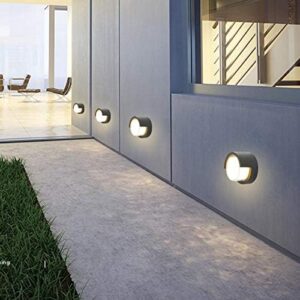 Outdoor Lamp Modern Wall Sconce Light Fixture Round 3000k Waterproof Acrylic Wall Light (Warm White) - Image 6