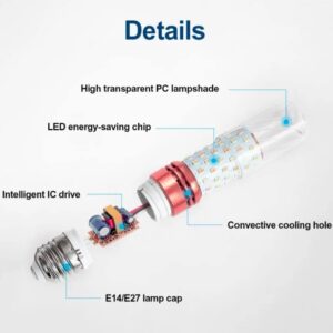 3-Color LED Light Bulbs with Warm White, Natural White and Cool White, Color Changing Light Bulb, Small Edison Screw E14 Candle Bulbs, 16W LED Corn Bulbs, Non-dimmable, Pack of 10 - Image 5