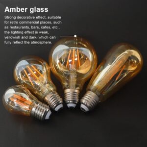 Vintage E27 LED Edison Globe Light Bulb 2700K Warm White, Antique Amber Glass Decorative Bulbs, G125 6W LED Filament Bulb(Yellow Light) - Image 7