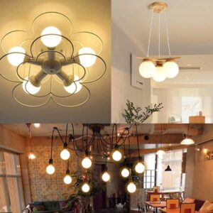 G95 Frosted E27 LED Edison Globe Light Bulbs 40W Equivalent,2700K Warm White,400Lm,Milky Glass Decorative Bulbs,4W LED Filament Bulbs,Non-Dimmable,Pack of 6 (Warm White) - Image 7