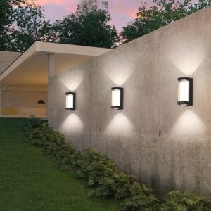 3 LED Mini Outdoor Wall Lamp Up and Down Wall Light Waterproof Acrylic (Warm White) - Image 3