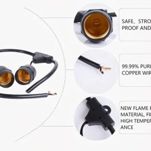Outdoor String Lights, Electric Plug-In Festoon Lights 10 Meter 20 Hanging Sockets, Outdoor Waterproof Decorative Light String for Patio Garden Porch Yard(Bulb Not Included) - Image 4