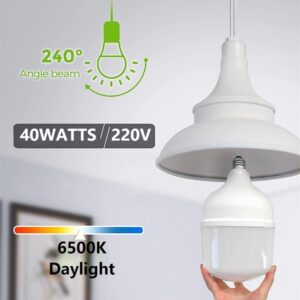 40W Big Light Bulb, Handsome Bulb Super Brightness High Power E27 LED Bulb Cool White,Non-Dimmable,6500K Daylight,4000Lm,White Light,Pack of 1 - Image 3