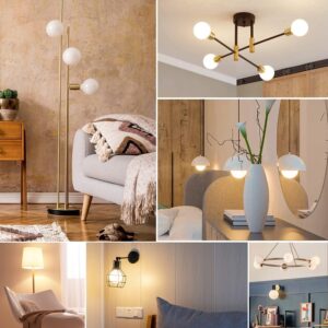 G95 Frosted E27 LED Edison Globe Light Bulbs 40W Equivalent,2700K Warm White,400Lm,Milky Glass Decorative Bulbs,4W LED Filament Bulbs,Non-Dimmable,Pack of 6 (Warm White) - Image 8