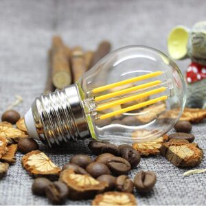 Vintage E27 LED Edison Globe Light Bulbs 40W Equivalent,2700K Warm White,Antique Clear Glass Small Decorative Bulbs,G45 4W LED Filament Bulbs,Pack of 10(Yellow Light) - Image 6