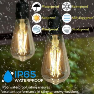 Outdoor String Lights, Electric Plug-In Festoon Lights 10 Meter 20 LED Bulbs, Outdoor Waterproof Decorative Hanging Light String for Patio Garden Porch Yard (10M with ST64 Amber) - Image 7