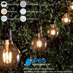 Outdoor String Lights, Electric Plug-In Festoon Lights 10 Meter 20Pcs G80 Globe LED Bulbs, Outdoor Waterproof Decorative Hanging Light String for Patio Garden Porch Yard - Image 4