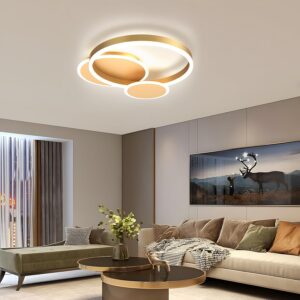 LED Modern Round Ring Ceiling Light, Flush Mount Decorative Bright Ceiling for Living Room and Bedroom, with Remote ControlDimmable and Adjustable 3-Color Temperature - Image 4