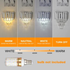Modern Crystal Wall Sconce, E14 3-Tier Crystal Wall Light, Silver LED Indoor Wall Lamp, Interior Lighting Decoration for Living Room, Bedroom, Dining Room,Hallway - Image 5