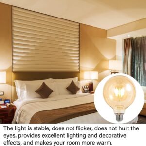 Vintage E27 LED Edison Globe Light Bulb 2700K Warm White, Antique Amber Glass Decorative Bulbs, G125 6W LED Filament Bulb(Yellow Light) - Image 5