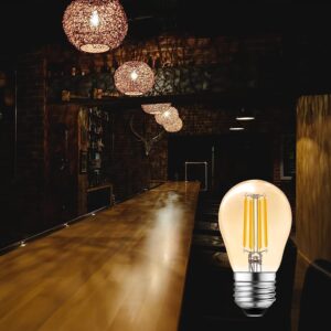 Vintage LED Edison Globe Light Bulbs 40W Equivalent, 2700K Warm White, Antique Amber Glass Decorative Bulbs, E27 Base, G45 4W LED Filament Bulbs, Pack of 10(Yellow Light) - Image 5