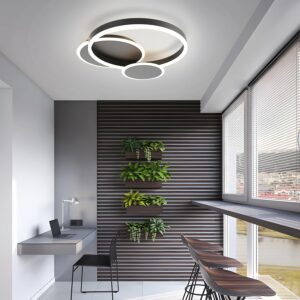 LED Modern Round Ring Ceiling Light, Flush Mount Decorative Bright Ceiling for Living Room and Bedroom, with Remote ControlDimmable and Adjustable 3-Color Temperature - Image 6
