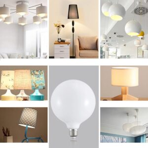 G95 Frosted E27 LED Edison Globe Light Bulbs 40W Equivalent,2700K Warm White,400Lm,Milky Glass Decorative Bulbs,4W LED Filament Bulbs,Non-Dimmable,Pack of 6 (Warm White) - Image 6