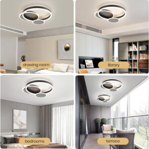 LED Modern Round Ring Ceiling Light, Flush Mount Decorative Bright Ceiling for Living Room and Bedroom, with Remote ControlDimmable and Adjustable 3-Color Temperature - Image 4