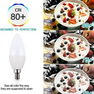 E14 LED Light Bulb, Small Edison Screw Candle Bulbs, 7W 630lm, Cool White 6500K E14 LED Bulb, Energy Saving Candle Light Bulbs, Non-dimmable, Pack of 10(White Light) - Image 3