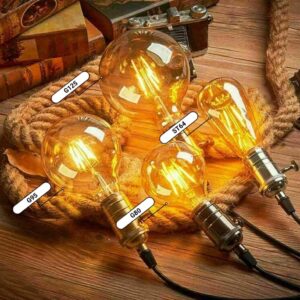 Vintage E27 LED Edison Globe Light Bulb 2700K Warm White, Antique Amber Glass Decorative Bulbs, G125 6W LED Filament Bulb(Yellow Light) - Image 4