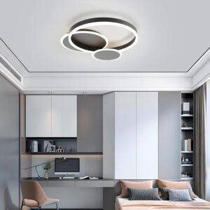 LED Modern Round Ring Ceiling Light, Flush Mount Decorative Bright Ceiling for Living Room and Bedroom, with Remote ControlDimmable and Adjustable 3-Color Temperature - Image 5