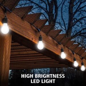 Outdoor String Lights, Electric Plug-In Festoon Lights 10 Meter 20 LED Bulbs Cool White, Outdoor Waterproof Decorative Hanging Light String for Patio Garden Porch Yard - Image 5