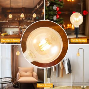 Vintage E27 LED Edison Globe Light Bulb 2700K Warm White, Antique Amber Glass Decorative Bulbs, G125 6W LED Filament Bulb(Yellow Light) - Image 6