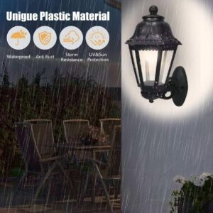 Outdoor Black Wall Lights, Plastic Outdoor Light Fixture with E27 Socket, Exterior Waterproof Wall Lamp with Clear Lampshade, Outside Porch Lights for Garden, Patio, Pathway - Image 4