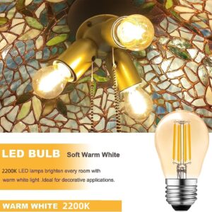 Vintage LED Edison Globe Light Bulbs 40W Equivalent, 2700K Warm White, Antique Amber Glass Decorative Bulbs, E27 Base, G45 4W LED Filament Bulbs, Pack of 10(Yellow Light) - Image 7