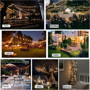 Outdoor String Lights, Electric Plug-In Festoon Lights 10 Meter 20Pcs G80 Globe LED Bulbs, Outdoor Waterproof Decorative Hanging Light String for Patio Garden Porch Yard - Image 6