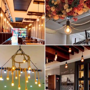 Vintage E27 LED Edison Globe Light Bulbs 40W Equivalent,2200K Warm White,Antique Amber Glass Decorative Bulbs,G80 4W LED Filament Bulbs,Pack of 6(Yellow Light) - Image 7
