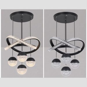 Pendant Light with 3 Color Modes, Modern Nordic Globe Pendant Lighting for Kitchen Island, Dining Room, Bedroom, Entryway, Adjustable Height Ceiling Light - Image 3