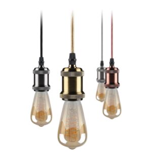 Ceiling Pendant & Lamp Holder, Metal Pendant Light Fitting, E27 Lamp Holder, Fitting Set with Braided Fabric Cable (Bronze) - Image 6