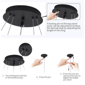 Modern LED Ring Chandeliers Lights for Living Room, Bedroom, and Dining Room, Round Chandelier with Remote Control, Dimmable Light, Adjustable Height and 3 Color Temperature - Image 5