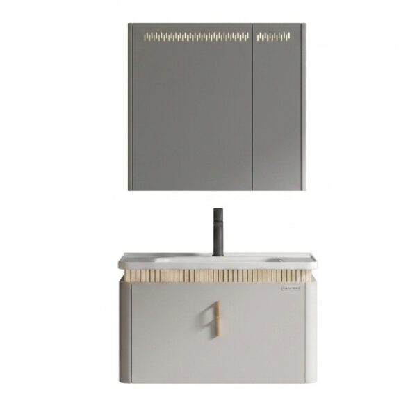 01. PVC Basin Cabinet Set _ Smart Storage _ Contemporary Grey Finish