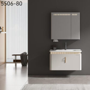 PVC Basin Cabinet Set | Smart Storage | Contemporary Grey Finish - Image 3