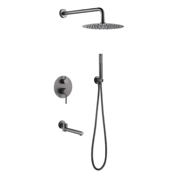 Modern-Concealed-Matte-Black-Rainfall-Shower-Bath-System
